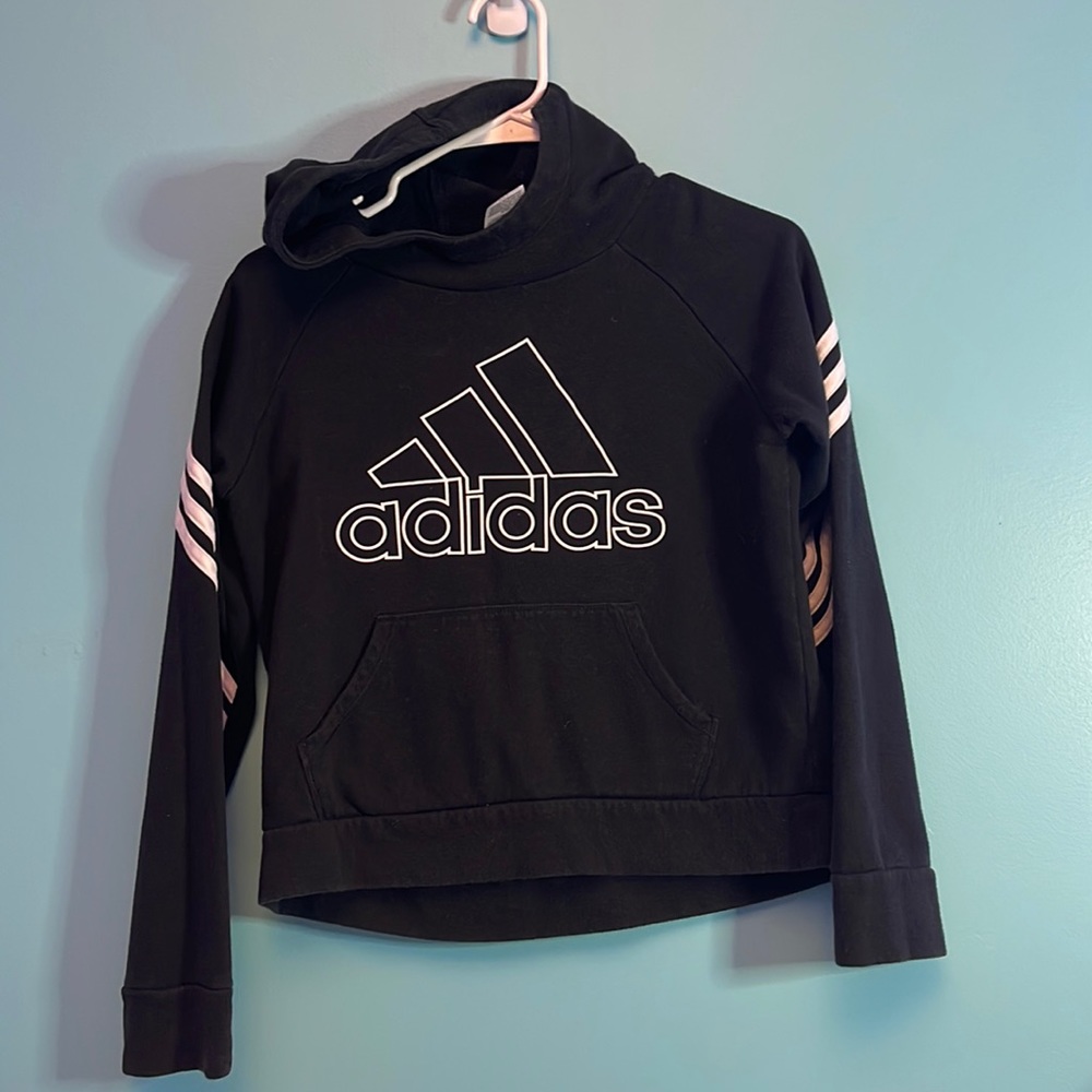 Black adidas girls sweatshirt/hoodie
